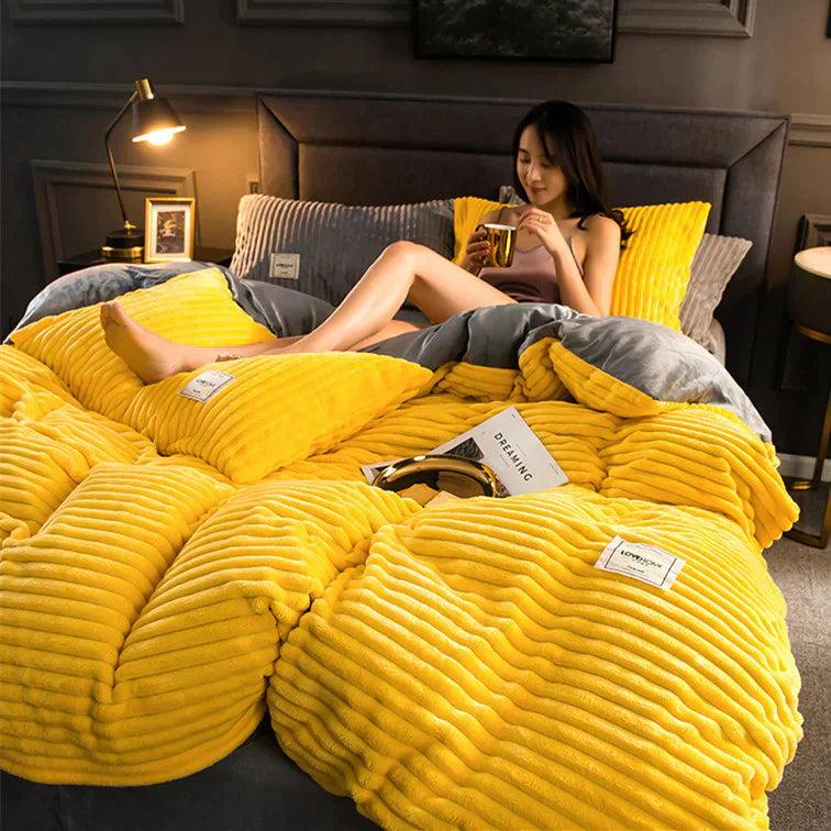 Rebolet | DreamWeave – Winter Bettbezug Samt-Fleece Schneeflocke Edition – Warm & Luxuriös