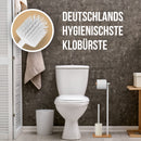 Abrush Stand WC Garnitur | Toilettenbürste- und Toilettenpapierhalter mit Silikon WC Bürste | WC Garnitur Set für jedes Badezimmer in weiß