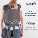 Laleni Tragetuch Baby Neugeborene aus 100% Bio-Baumwolle - Babytragetuch OEKO-TEX Zertifiziert bis 15 kg, Einfach Anzuziehen für Mütter und Väter, Waschmaschinengeeignet, Grau