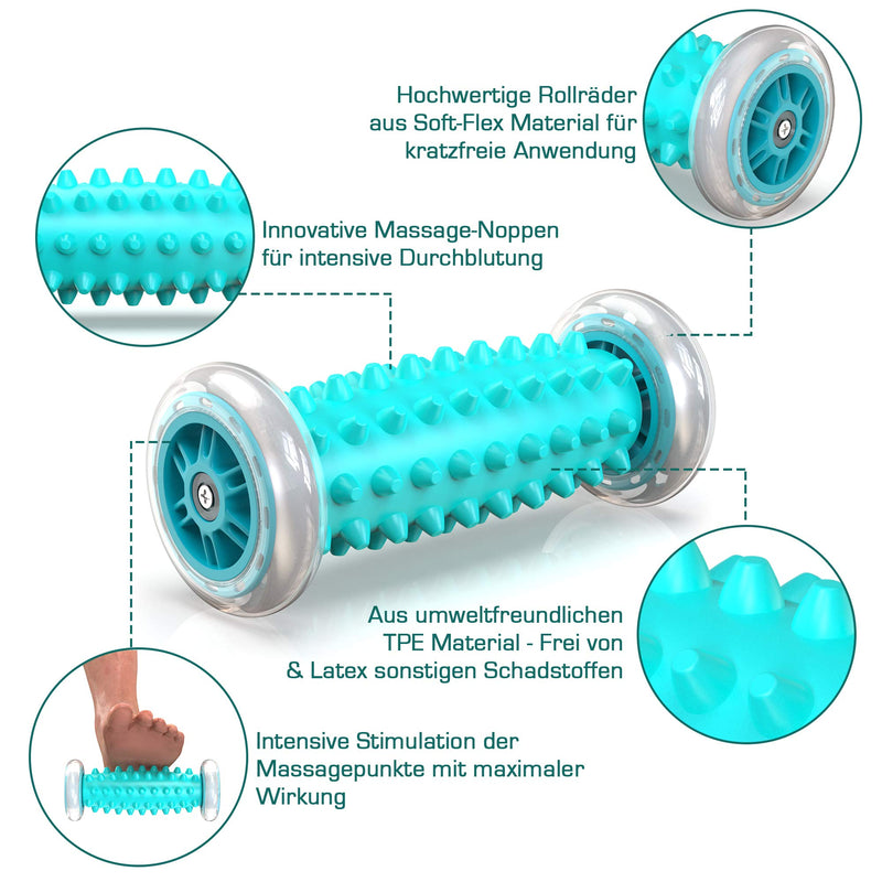 FUßFREUND Premium Fußmassagegerät [3er Set] I Verbessertes Konzept 2023 I Fußmassage Roller I Igelball Massage Ball Fußroller zur Stressreduzierung und Entspannung