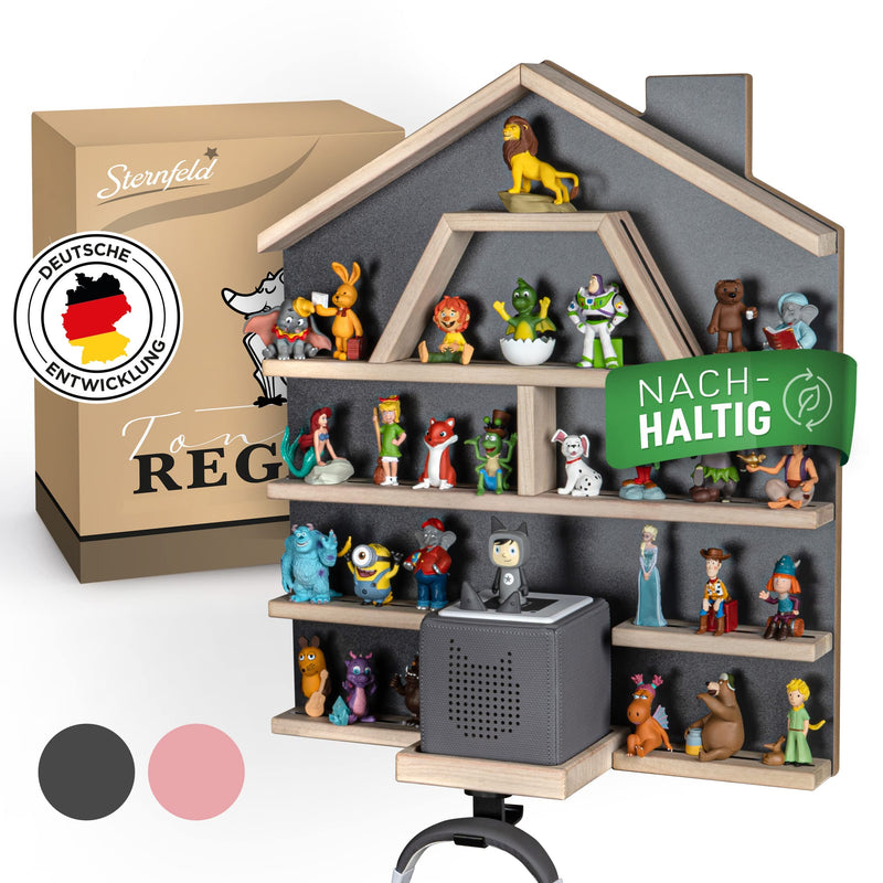 STERNFELD Magnetisches Tonie Regal für Toniebox & Tonies Hörfiguren - Vormontiertes Toniebox Regal [60x50cm] - Nachhaltiges, Kinderzimmer - mit abgerundeten Ecken