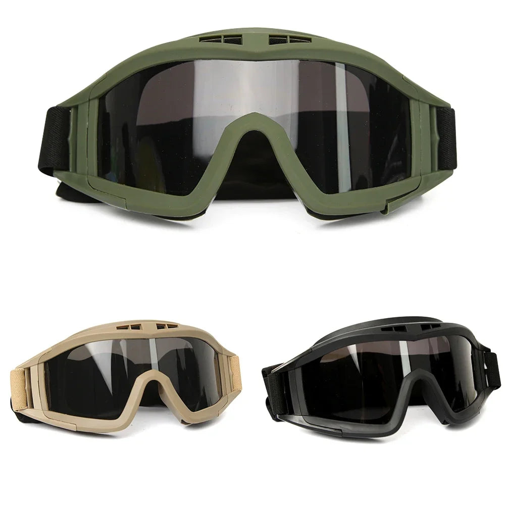 Tactical Airsoft-Schutzbrille – Anti-Fog, 3 Gläser