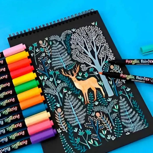 Rebolet | Acrylmarker-Set (12 Farben) – Wasserfest für Kunst & DIY