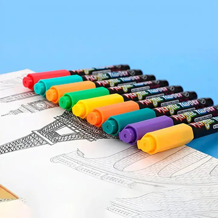Rebolet | Acrylmarker-Set (12 Farben) – Wasserfest für Kunst & DIY