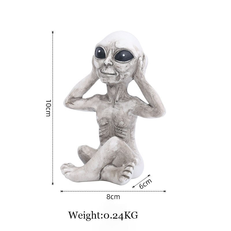 Rebolet| Alien Statue aus Harz für Garten & Außenbereich