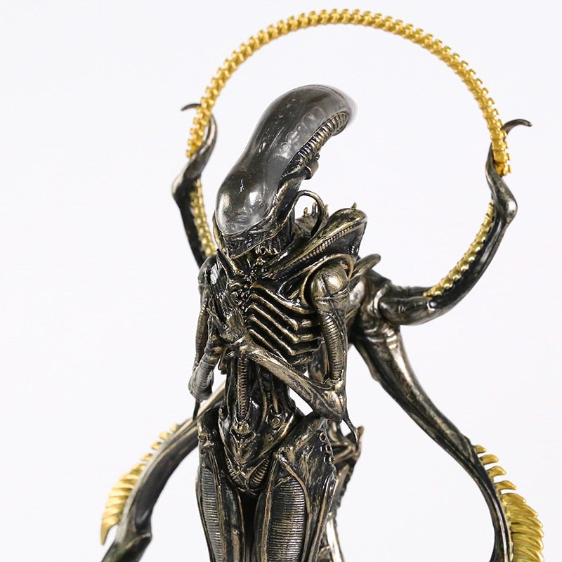Rebolet| Alien Xenomorph Buddha Figurine | Surreal Resin Collectible Decor