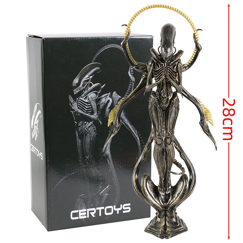 Rebolet| Alien Xenomorph Buddha Figurine | Surreal Resin Collectible Decor