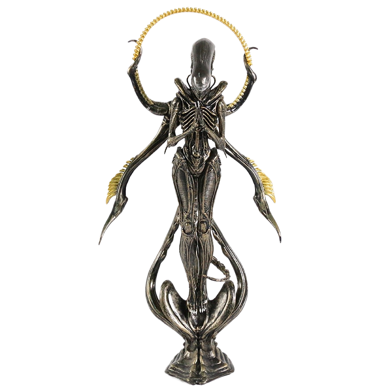 Rebolet| Alien Xenomorph Buddha Figurine | Surreal Resin Collectible Decor