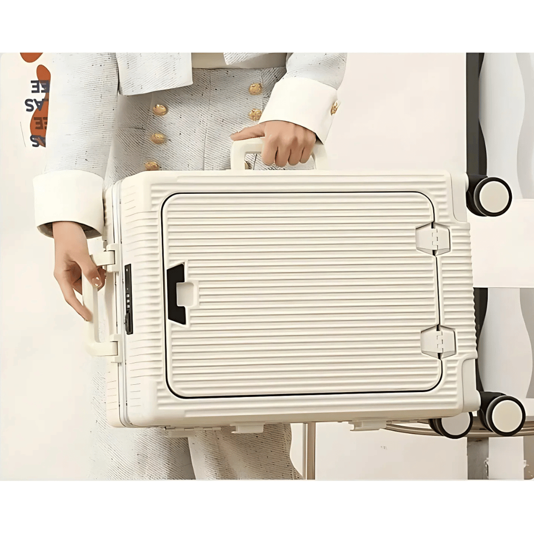 Rebolet | Manhattan Pro – Hartschalen-Handgepäckkoffer mit Aluminiumrahmen, Laptopfach und USB-Anschlüssen