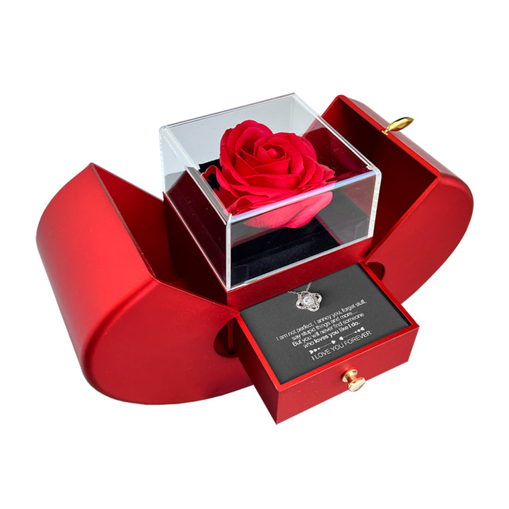 Rebolet | White Gold Necklace - With Real Rose - To My Love