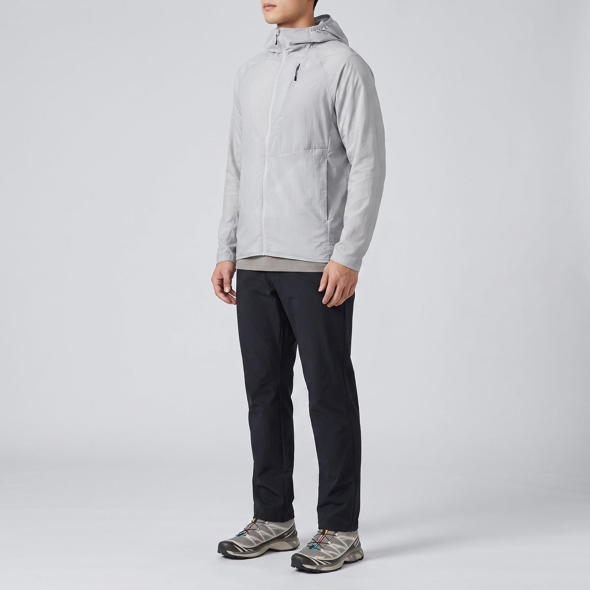 Herren Windbreaker leicht – packbare Jacke mit Kapuze, UPF 50+
