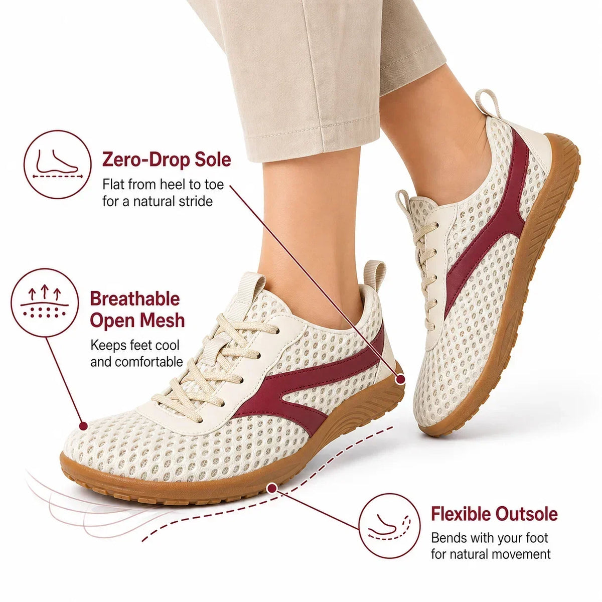 Barfuß-Walking-Trainer mit breiter Zehenbox – Unisex