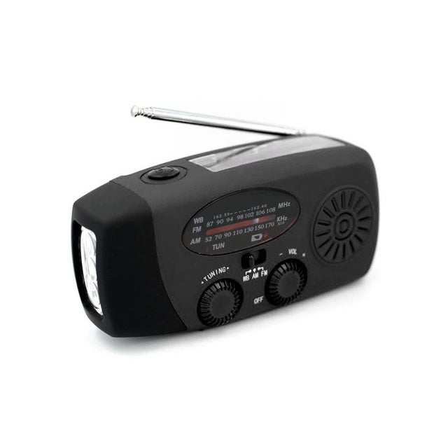 Tragbares Notfall-Handkurbel-Solarradio – AM/FM/Wetterband, LED-Taschenlampe & 1000mAh-Powerbank