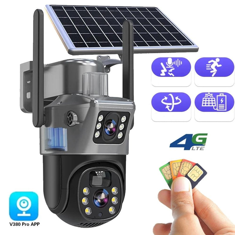 Rebolet | Kabellose 4K Überwachungskamera mit Solarpanel & App – DualGuard Sicherheitskamera für Zuhause & Garten