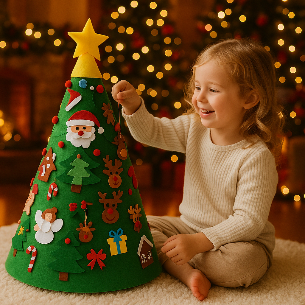 Rebolet | Montessori Filz Weihnachtsbaum 3D Spielset
