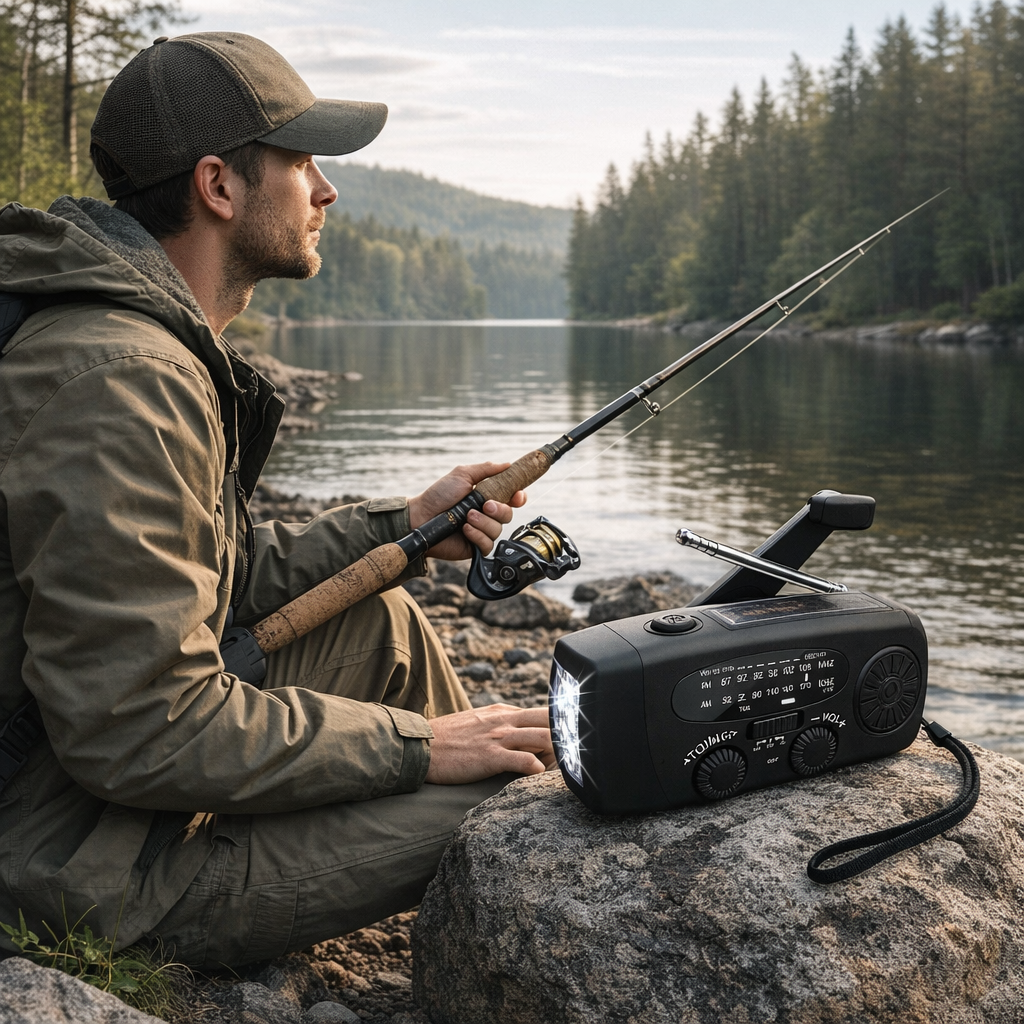 Notfall-Kurbelradio – Solar- und USB-wiederaufladbares Wetterradio mit Taschenlampe