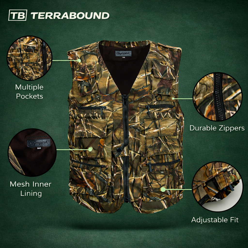Herren Camouflage-Utility-Weste – Multitaschen-Feldweste