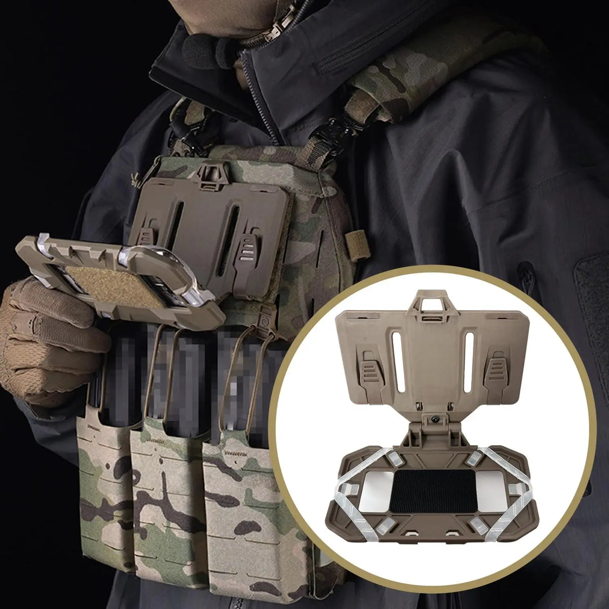 Tactical MOLLE Klapp-Navigationsboard – Handyhalterung für die Brust