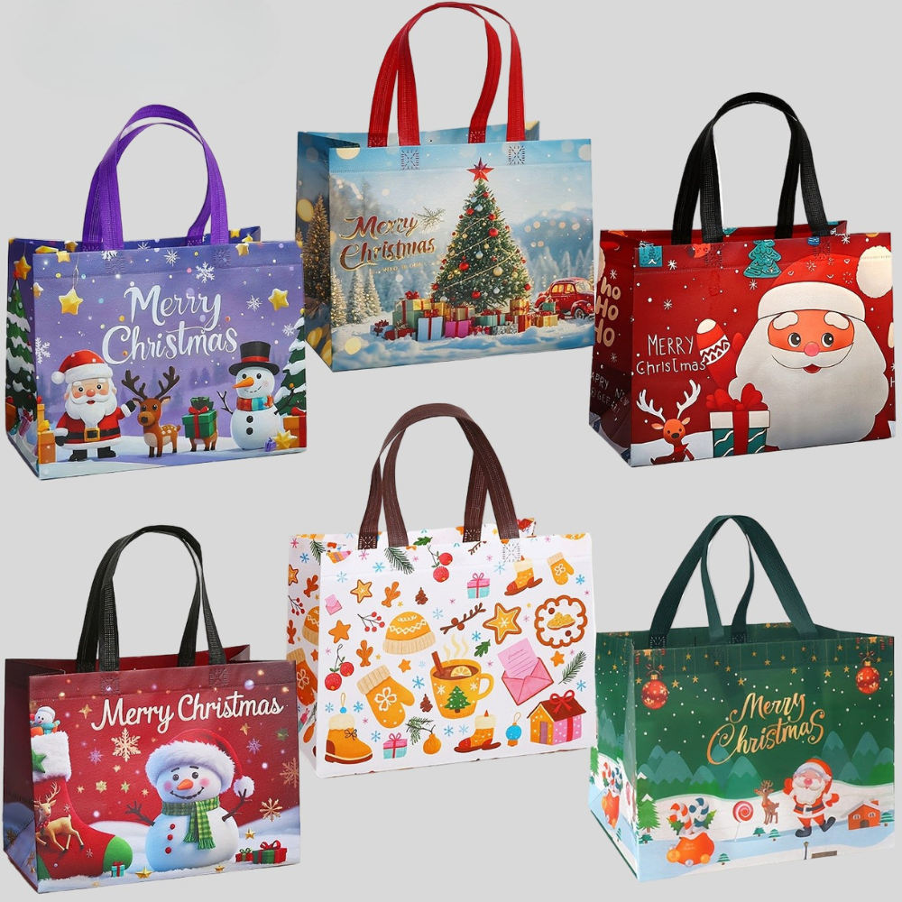 Weihnachtstaschen wiederverwendbar, große Tote für Geschenke