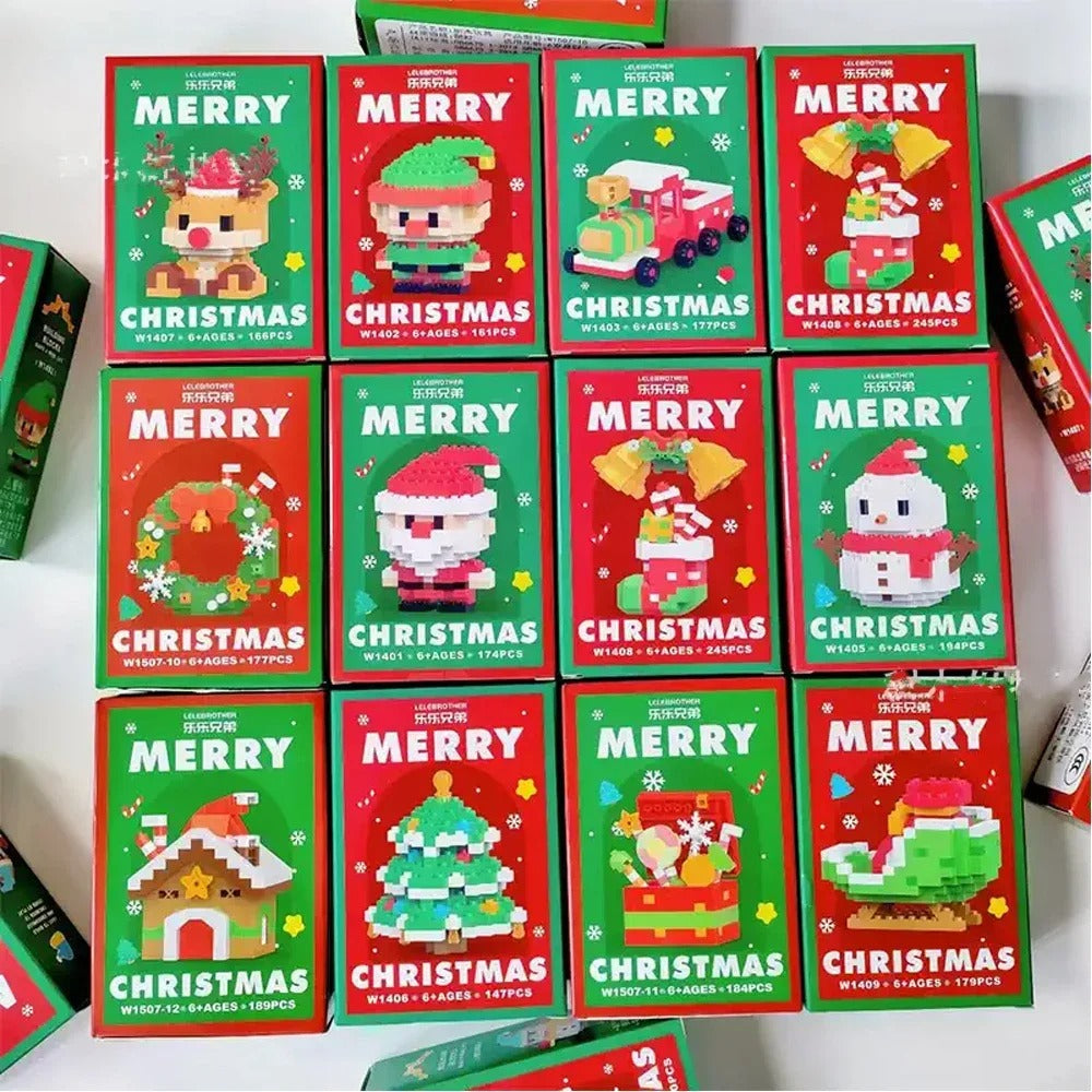 Weihnachts-Bausteine Set, kreative Baufiguren für Kinder