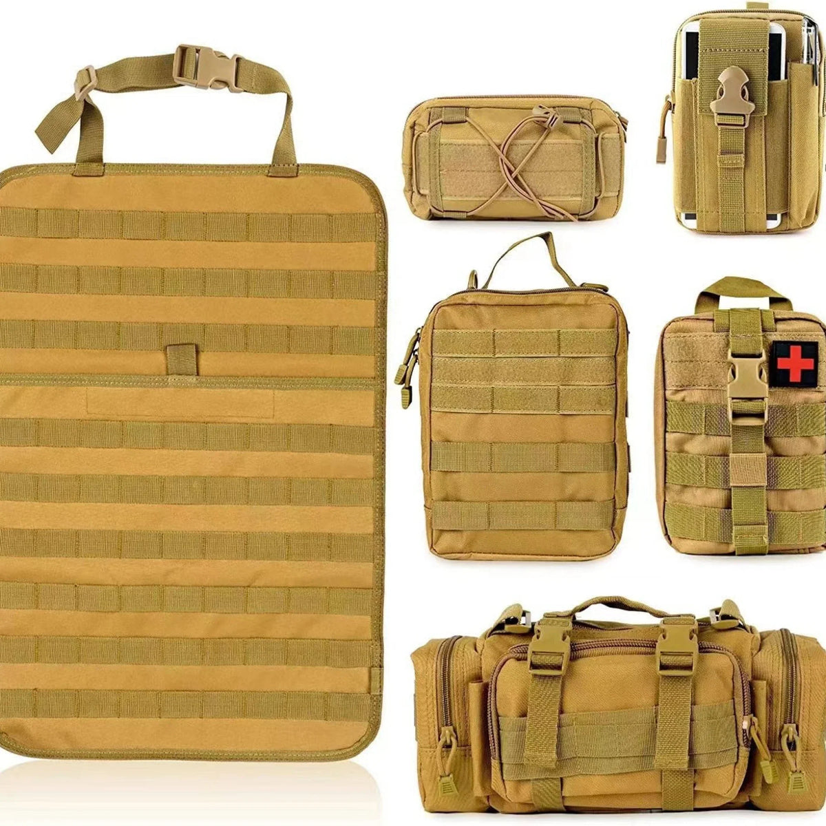 Tactical Rücksitz-MOLLE-Organizer mit 5 abnehmbaren MOLLE-Taschen