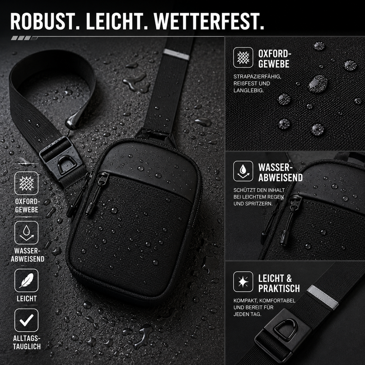 Crossbody Umhängetasche Wasserabweisend – KompaktFlex
