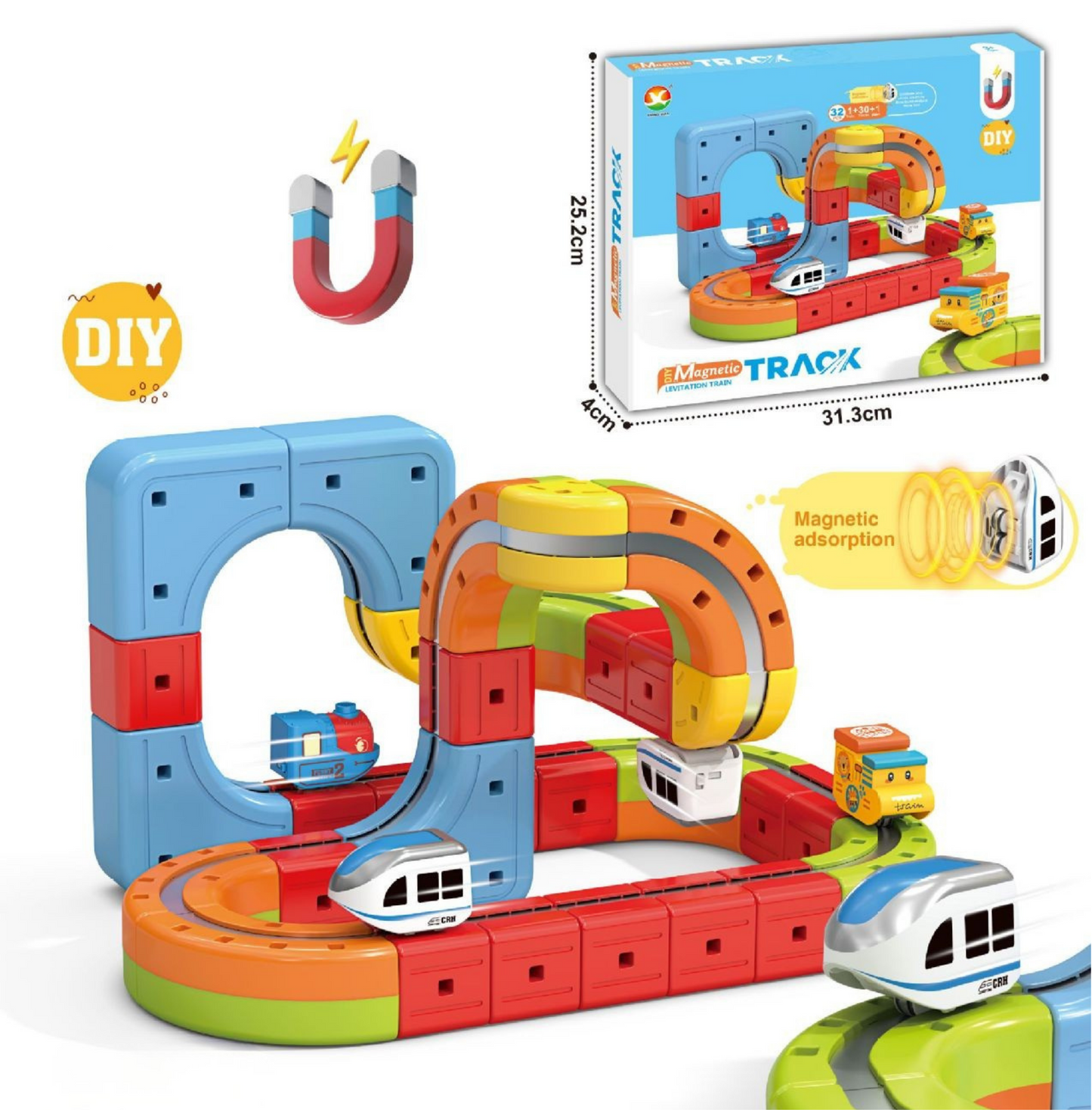 Rebolet | Magnetische Würfel Bahn Bau Spielzeug