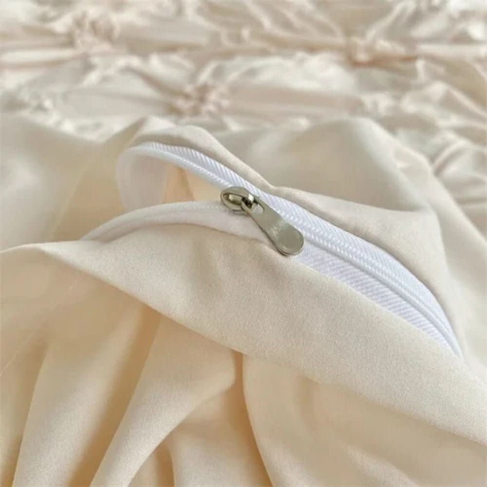 Rebolet | Elegantes Rüschblumen-Bettdeckenbezug-Set aus Mikrofaser