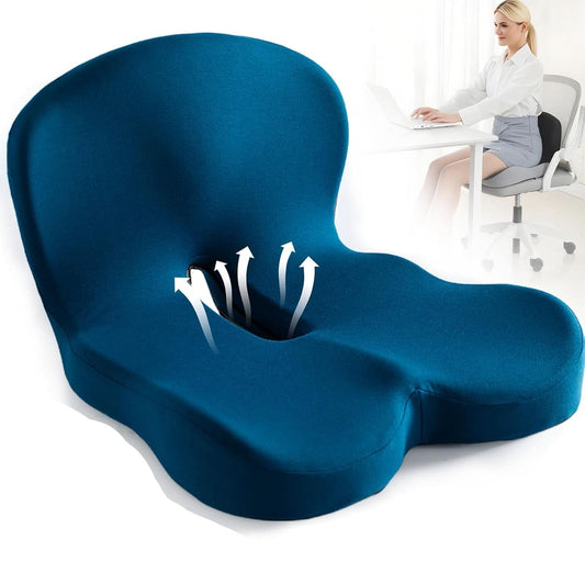 Rebolet | Ergonomisches Sitzkissen mit Lendenstütze für Büro, Auto & Reisen