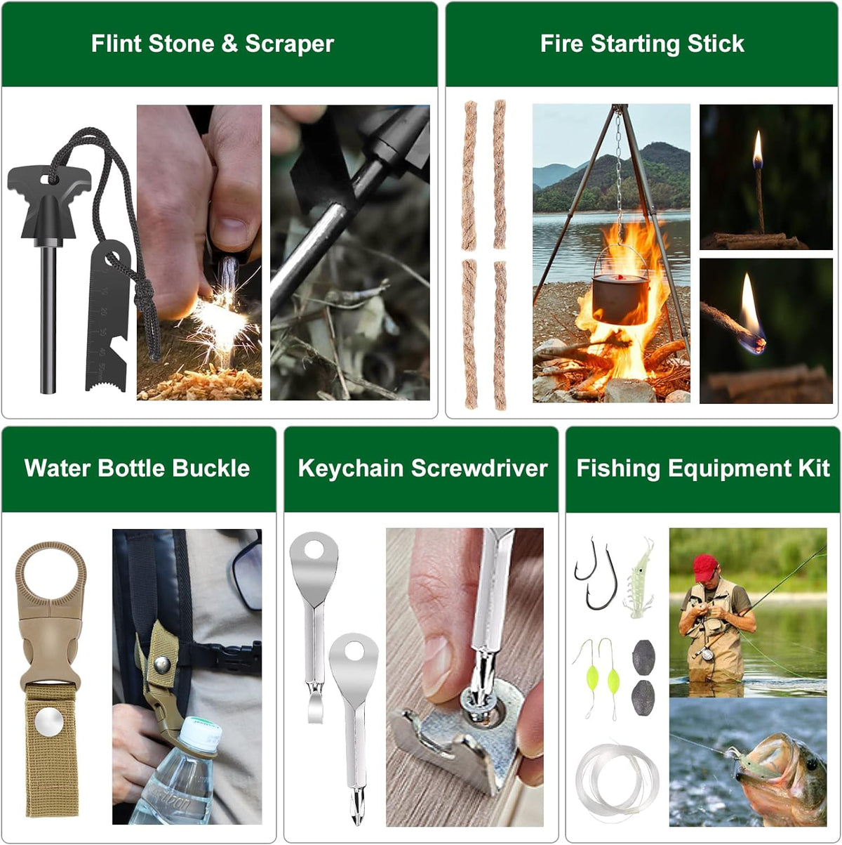 Everyday-Carry-Set – Outdoor-Notfall-Überlebensausrüstung