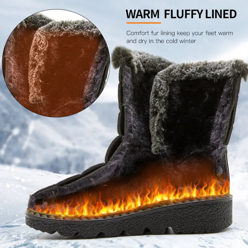 Rebolet | Fionara – Damen Winterstiefel wasserdicht mit Pelzfutter, knöchelhoch