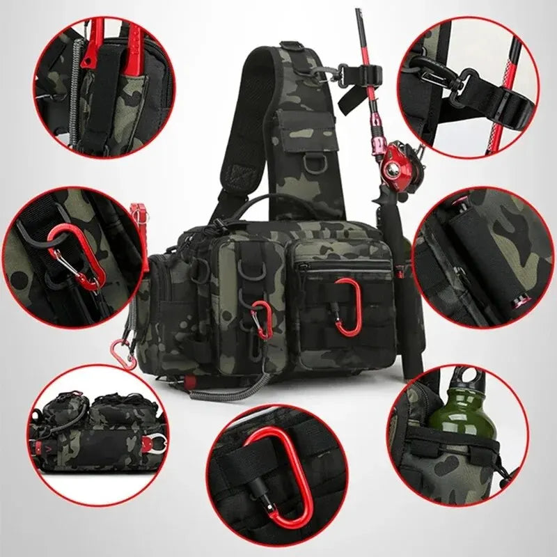Angelrucksack mit Rutenhalter – wasserdichte Tactical-Angeltasche