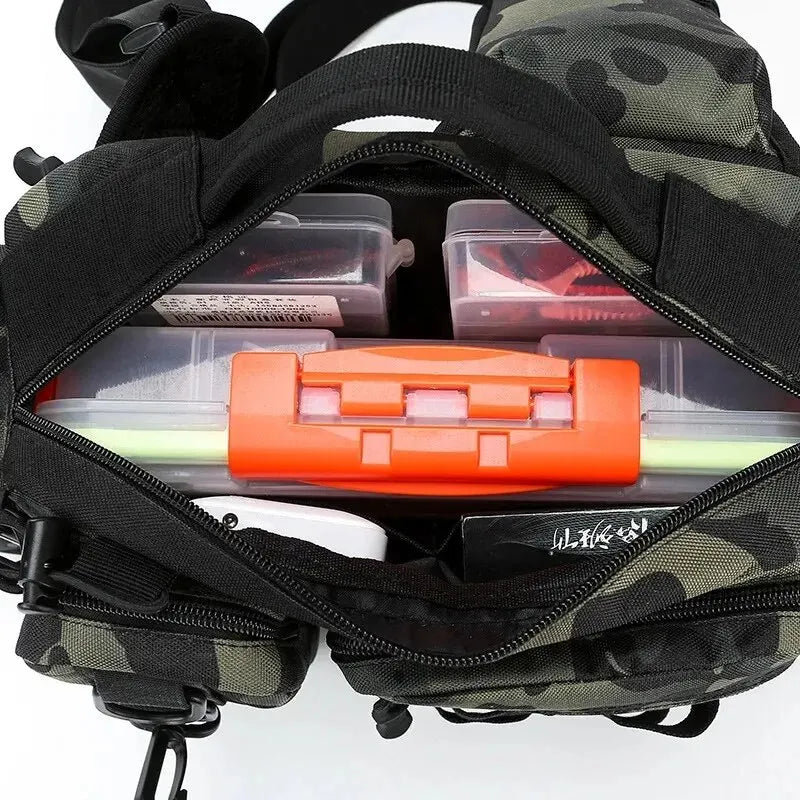 Angelrucksack mit Rutenhalter – wasserdichte Tactical-Angeltasche