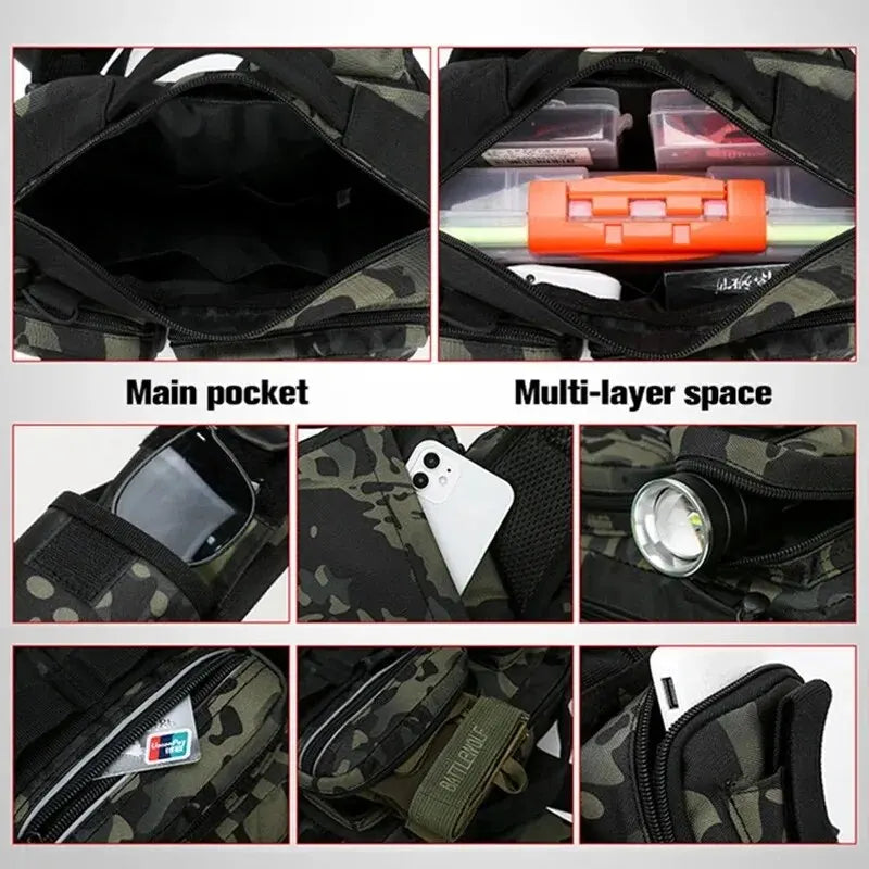 Angelrucksack mit Rutenhalter – wasserdichte Tactical-Angeltasche