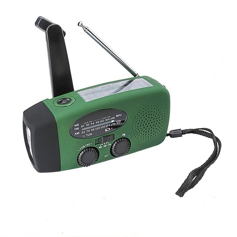 Tragbares Notfall-Handkurbel-Solarradio – AM/FM/Wetterband, LED-Taschenlampe & 1000mAh-Powerbank
