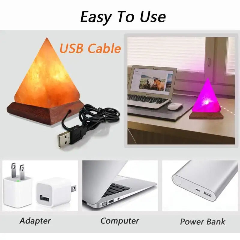 USB Himalaya-Salzlampe, Farbwechsel LED Kristall-Nachtlicht