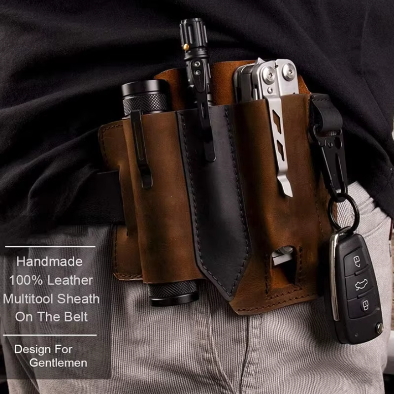 Echtleder-Multitool-Etui – EDC-Gürteltasche