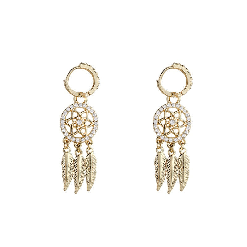 Rebolet | Traumfänger-Ohrringe aus 14k Massivgold – Creolen