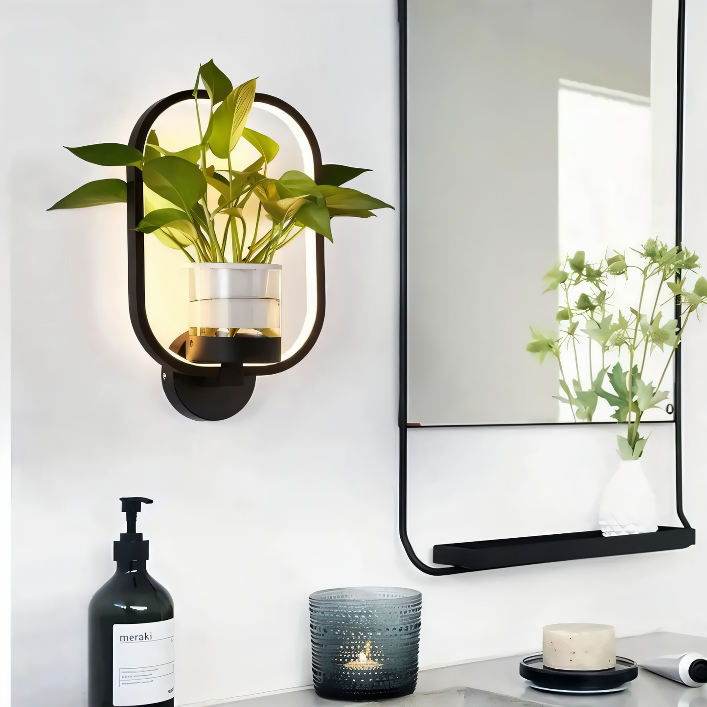 Rebolet| VerdantLume LED-Wandleuchte mit Pflanzenhalter
