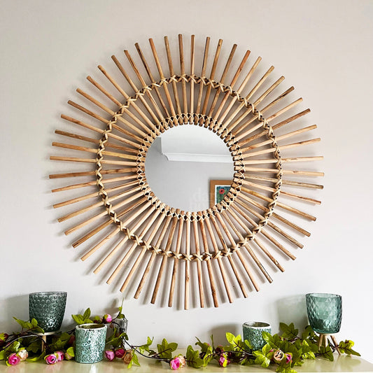 Rebolet| Natural Rattan Mirror 80cm