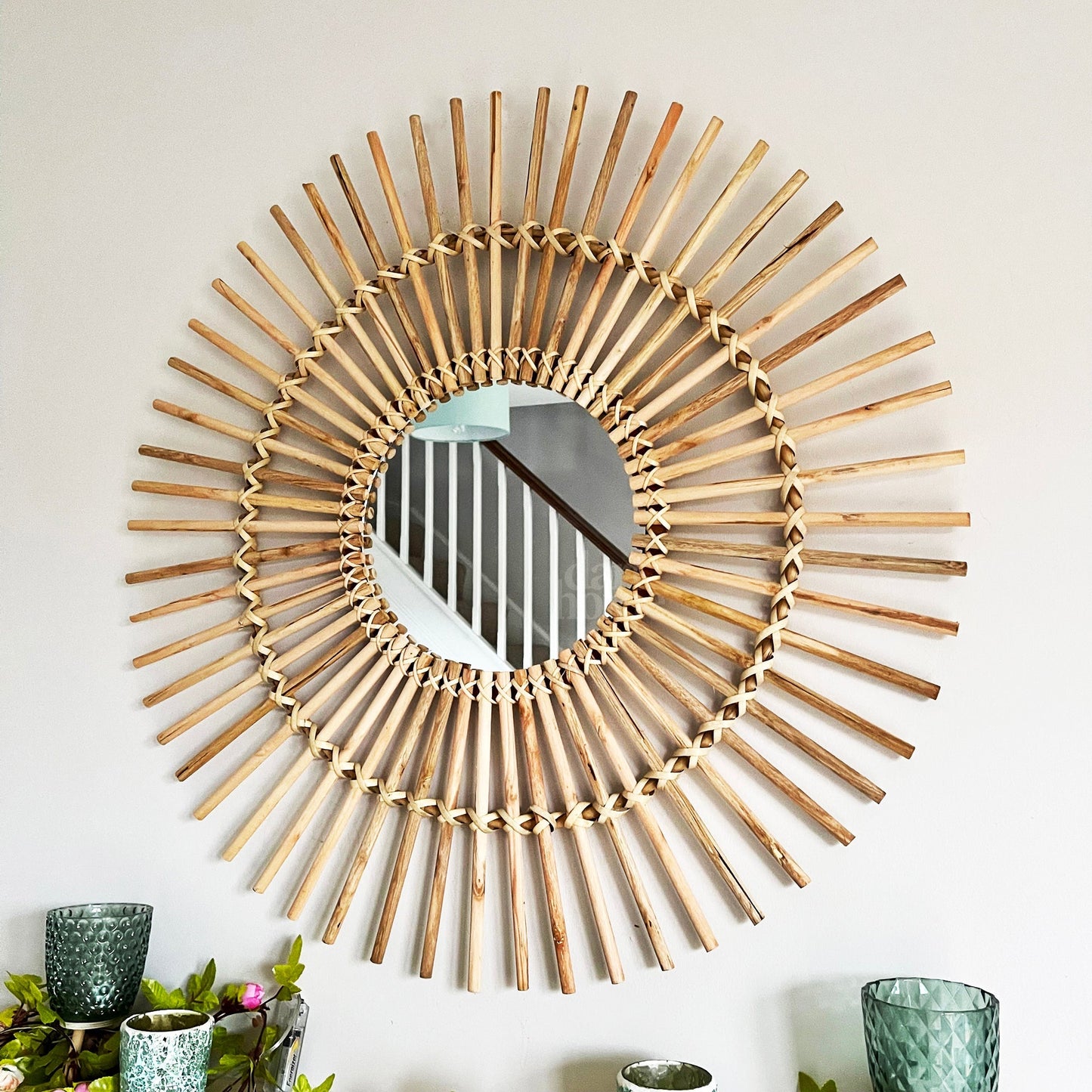 Rebolet| Natural Rattan Mirror 80cm