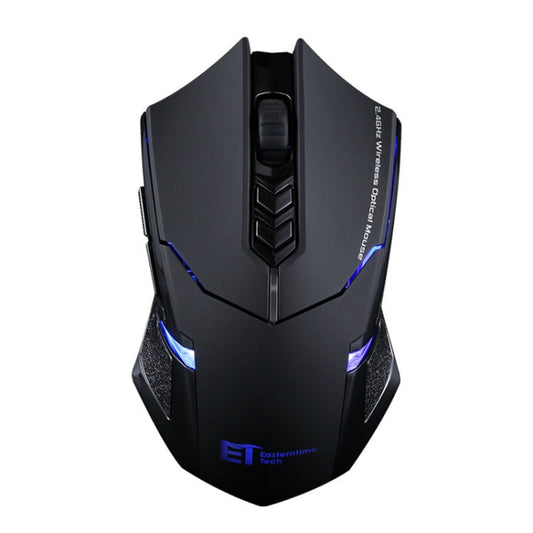 Rebolet | ET X-08 7-Tasten 2400DPI 2.4G Wireless Stille Gaming Maus mit USB-Empfänger & Farbige Hintergrundbeleuchtung (Schwarz)