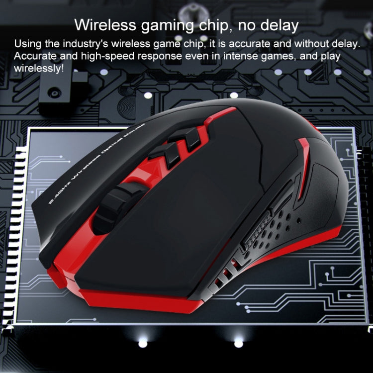 Rebolet | ET X-08 7-Tasten 2400DPI 2.4G Wireless Stille Gaming Maus mit USB-Empfänger & Farbige Hintergrundbeleuchtung (Schwarz)