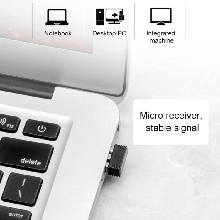 Rebolet | ET X-08 7-Tasten 2400DPI 2.4G Wireless Stille Gaming Maus mit USB-Empfänger & Farbige Hintergrundbeleuchtung (Schwarz)