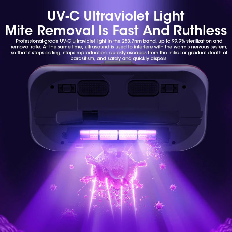 Rebolet | PureVac – Kabelloser Handstaubsauger Milbenentferner mit UV-Licht 12 kPa