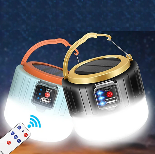 Camping-Licht – USB & solar wiederaufladbare Zeltlaterne mit Fernbedienung