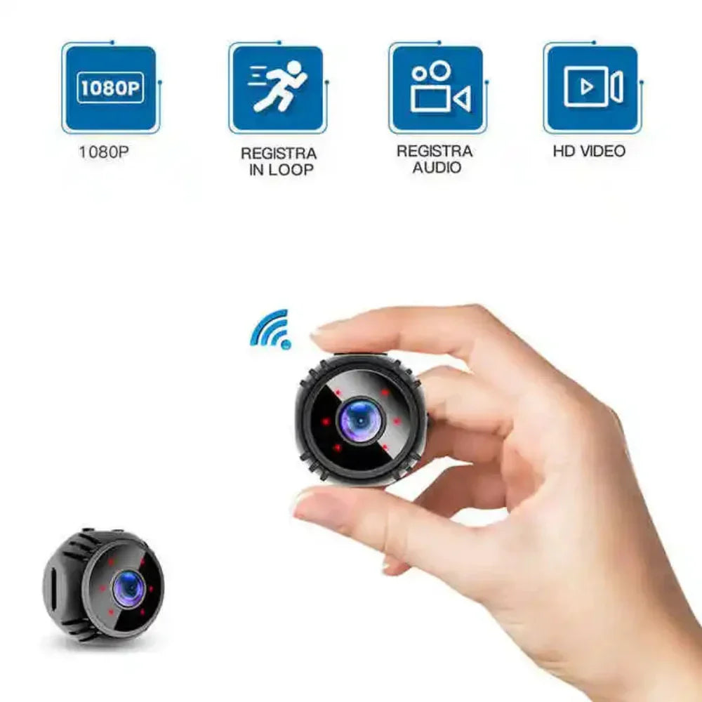 Mini WiFi Sicherheitskamera 4K, Nachtsicht, Bewegungserkennung
