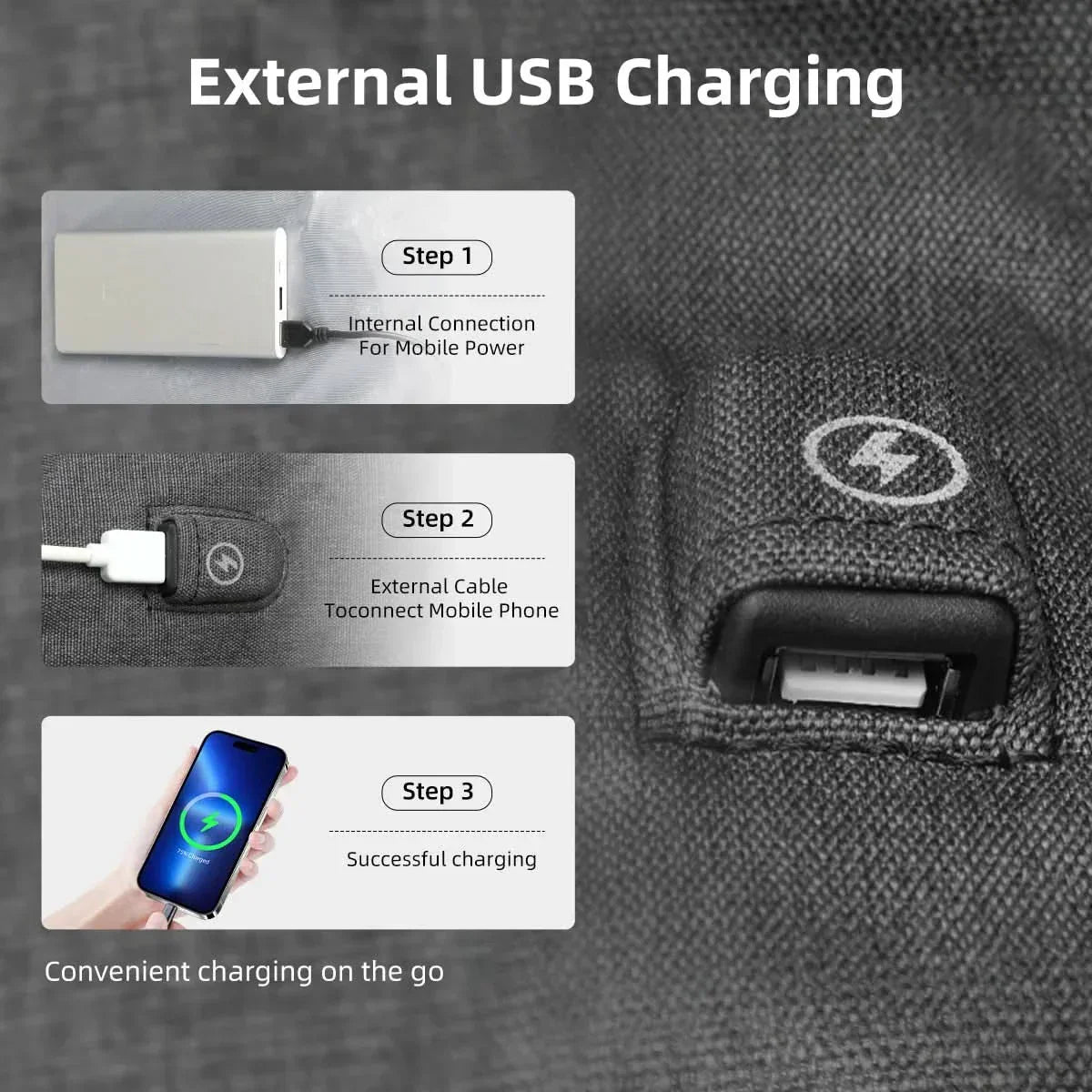Rebolet | Multifunktionaler Rucksack für draußen mit USB-Anschluss