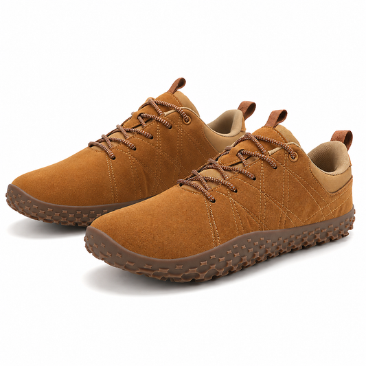 Komfort-Barfuß-Wandertrainer aus Wildleder – breite Zehenbox, Unisex