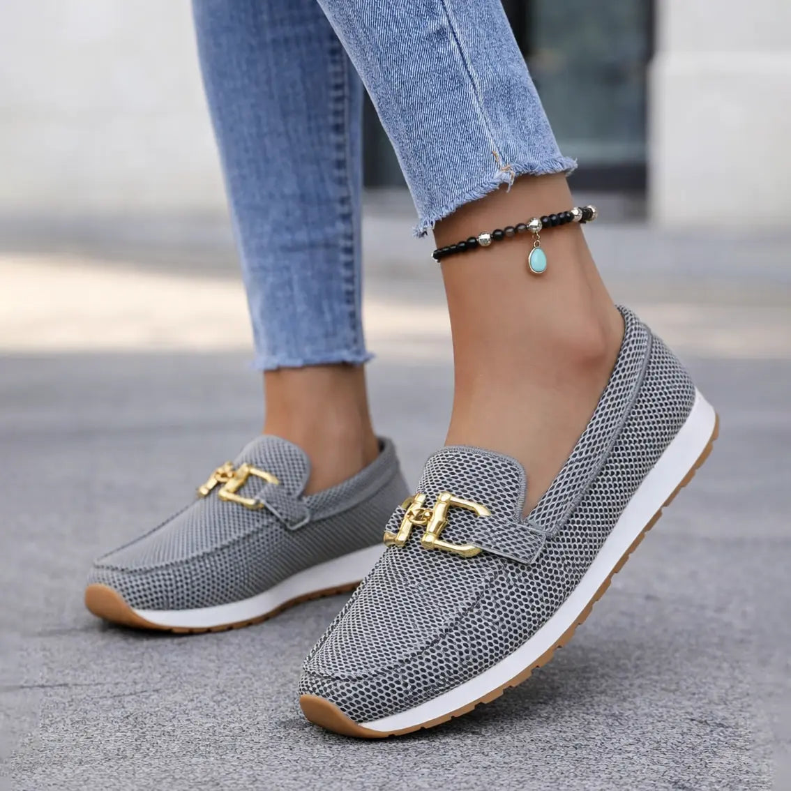Damen-Komfort-Loafer in weiter Passform